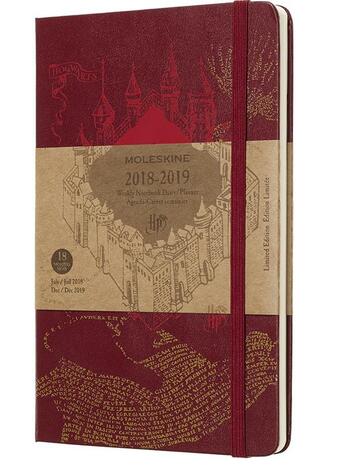 Couverture du livre « Agenda 18 mois Harry Potter semainier grand format rouge » de  aux éditions Moleskine