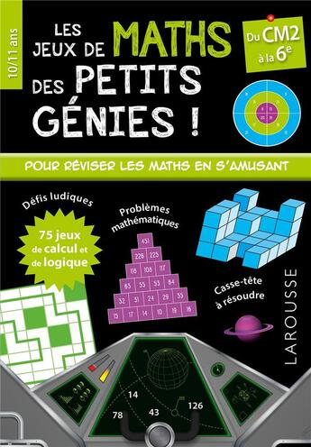 Couverture du livre « Mes jeux de maths des petits genies cm2 » de  aux éditions Larousse