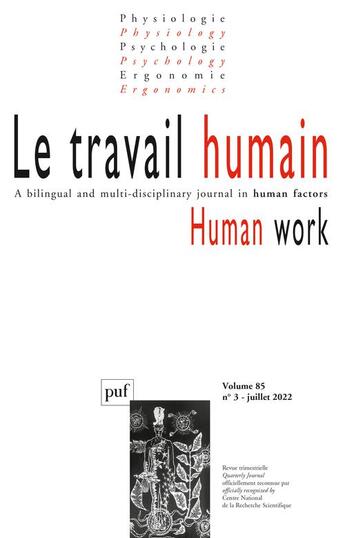 Couverture du livre « Le travail humain 2022-3, vol. 85, n.3 » de  aux éditions Puf