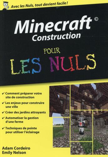 Couverture du livre « Minecraft : construction pour les nuls » de Adam Cordeiro aux éditions First