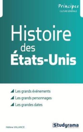 Couverture du livre « Histoire des Etats-Unis » de Helene Valance aux éditions Studyrama