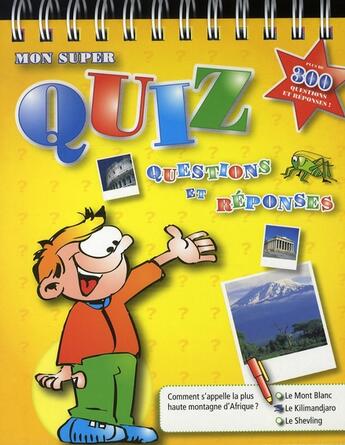 Couverture du livre « Mon super quiz jaune » de  aux éditions Yoyo Books