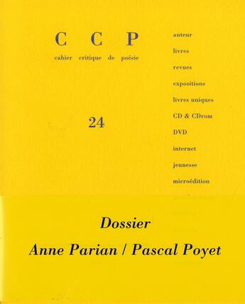 Couverture du livre « Cahier critique de poésie ; ccp 24 » de  aux éditions P.o.l