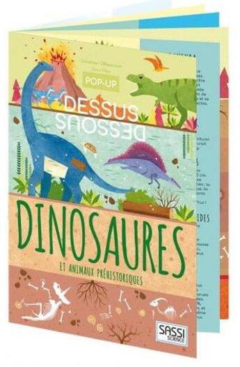 Couverture du livre « Pop-up dessus-dessous ; dinosaures et animaux préhistoriques » de Ester Tome et Valentina Manuzzato aux éditions Sassi