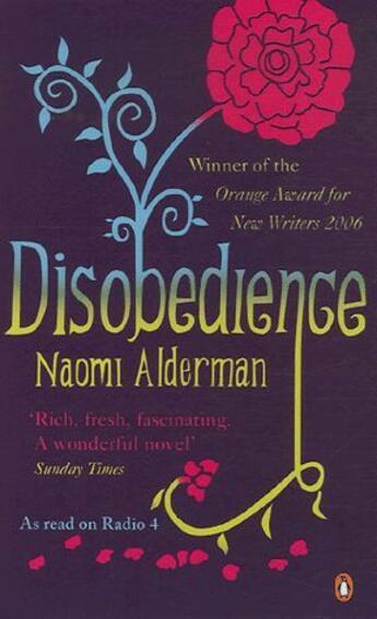 Couverture du livre « DISOBEDIENCE » de Naomi Alderman aux éditions Penguin Books Uk