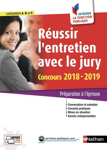 Couverture du livre « Réussir l'entretien avec le jury (édition 2018/2019) » de  aux éditions Nathan