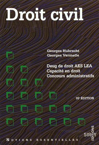 Couverture du livre « Droit Civil 16 Eme Edition » de Hubrecht aux éditions Dalloz