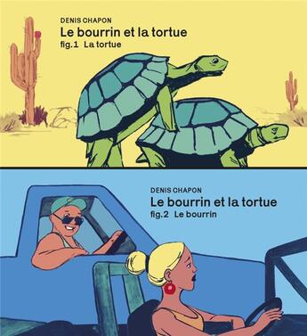 Couverture du livre « Le bourrin et la tortue ; flip book » de Denis Chapon aux éditions Editions Flblb