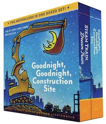 Couverture du livre « GOOGNIGHT GOODNIGHT CONSTRUCTION SITE AND STEAM TRAIN, DREAM TRAIN » de Tom Lichtenheld et Sherri Duskey Rinker aux éditions Chronicle Books