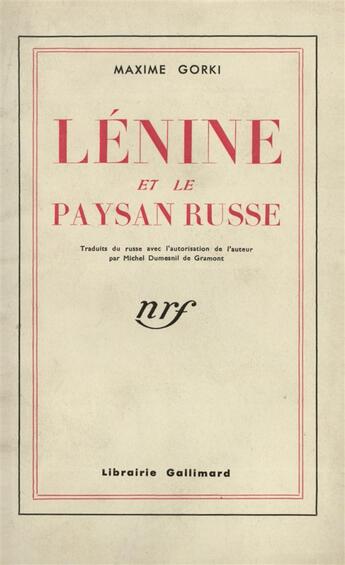 Couverture du livre « Lenine et le paysan russe » de Maxime Gorki aux éditions Gallimard