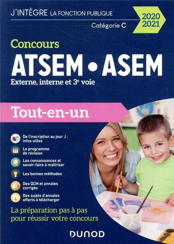 Couverture du livre « Concours ATSEM/ASEM ; externe, interne et 3e voie ; catégorie C ; tout-en-un (édition 2020/2021) » de Corinne Pelletier aux éditions Dunod