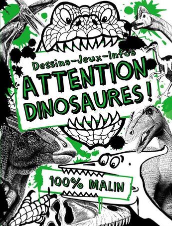 Couverture du livre « Coloriages docu t.1 ; attention dinosaures ! » de  aux éditions Casterman