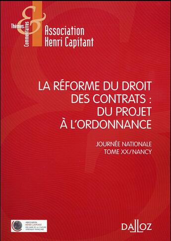 Couverture du livre « La réforme du droit des contrats ; appréciation critique » de  aux éditions Dalloz