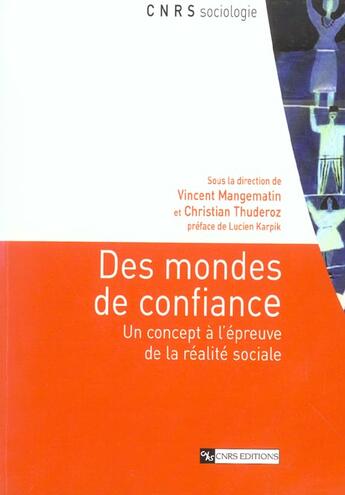 Couverture du livre « Des mondes de confiance » de  aux éditions Cnrs