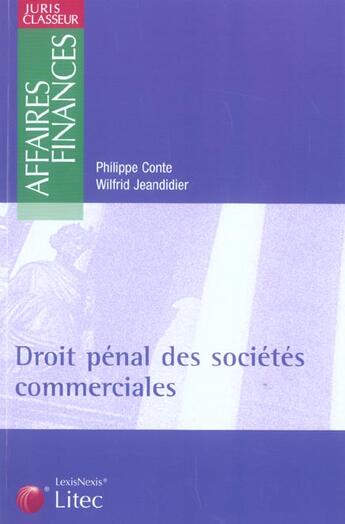 Couverture du livre « Droit penal des societes commerciales » de  aux éditions Lexisnexis