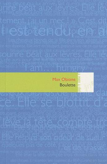 Couverture du livre « Boulette » de Max Obione aux éditions Editions In8