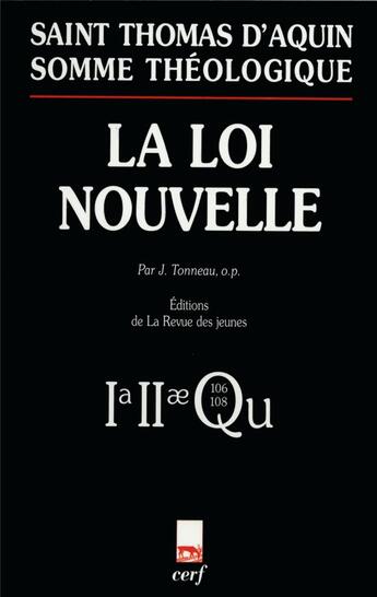 Couverture du livre « Revue des jeunes la loi nouvelle » de Thomas D'Aquin aux éditions Cerf