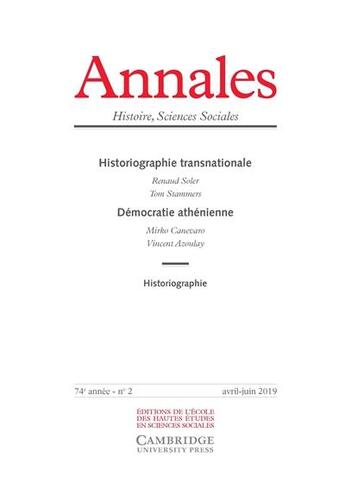 Couverture du livre « Annales. histoire sciences sociales, n 2-2019 » de  aux éditions Ehess