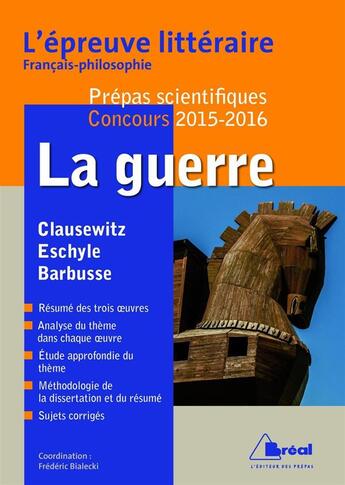 Couverture du livre « Épreuve littéraire 2015-2016 (prépas scientifiques) » de Frederic Bialecki aux éditions Breal