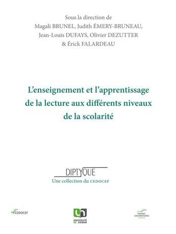 Couverture du livre « L'enseignement et l'apprentissage de la lecture aux différents niveaux de la scolarité » de  aux éditions Pu De Namur