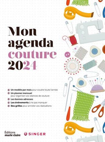 Couverture du livre « Mon agenda couture 2024 » de  aux éditions Marie-claire