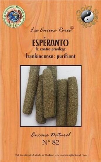 Couverture du livre « Encens rares : esperanto - purification - 25 gr » de  aux éditions Dg-exodif