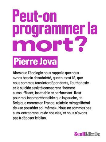 Couverture du livre « Peut-on programmer la mort ? » de Pierre Jova aux éditions Seuil