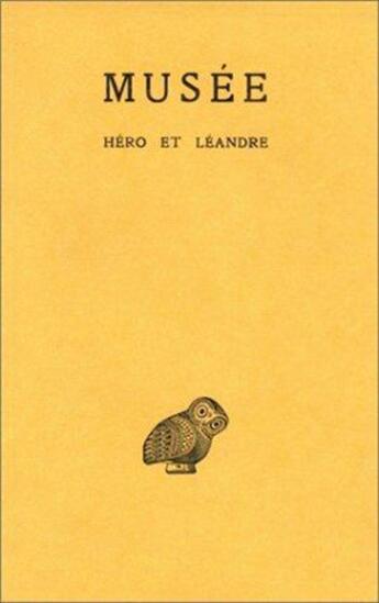 Couverture du livre « Héro et Léandre » de Musee aux éditions Belles Lettres