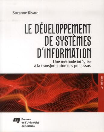 Couverture du livre « Développement de systèmes d'information » de Suzanne Rivard aux éditions Pu De Quebec