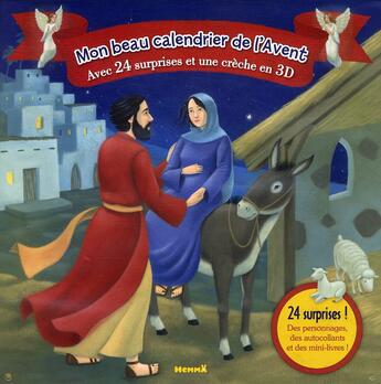 Couverture du livre « Mon beau calendrier de l'avent ; avec 24 surprises et une crèche en 3D » de Francisca Marquez aux éditions Hemma