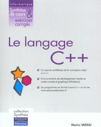 Couverture du livre « SYNTHEX ; le langage C++ » de Marius Vasiliu aux éditions Pearson