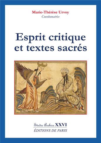 Couverture du livre « Esprit critique et textes sacres » de Marie-Therese Urvoy aux éditions Editions De Paris