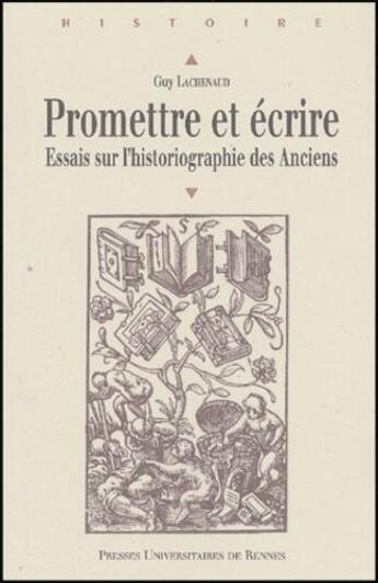 Couverture du livre « PROMETTRE ET ECRIRE » de Pur aux éditions Pu De Rennes