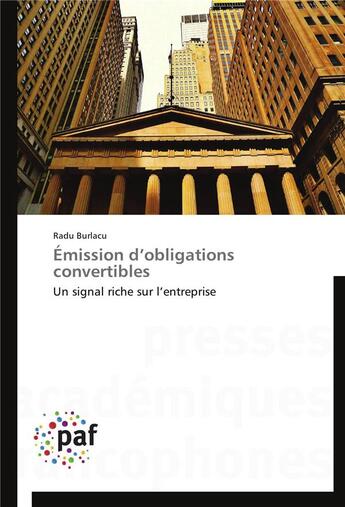 Couverture du livre « Emission d obligations convertibles » de Burlacu-R aux éditions Presses Academiques Francophones