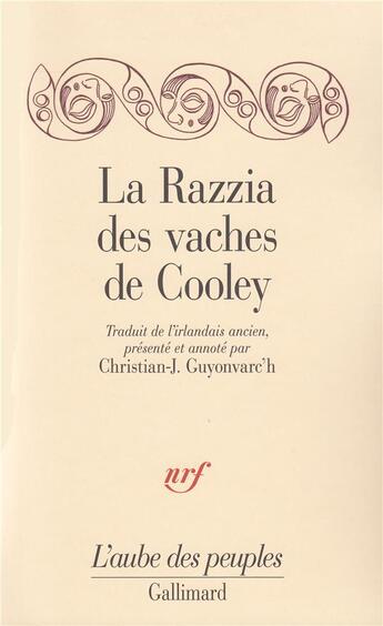 Couverture du livre « La razzia des vaches de cooley » de Anonyme aux éditions Gallimard