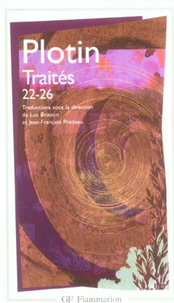 Couverture du livre « Traités 22-26 » de Plotin aux éditions Flammarion