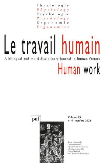 Couverture du livre « Le travail humain 2022-4, vol. 85, n.4 » de  aux éditions Puf