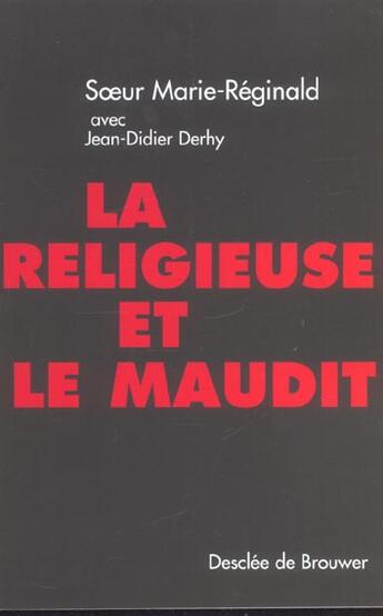 Couverture du livre « La religieuse et le maudit » de Derhy/Reginald aux éditions Desclee De Brouwer