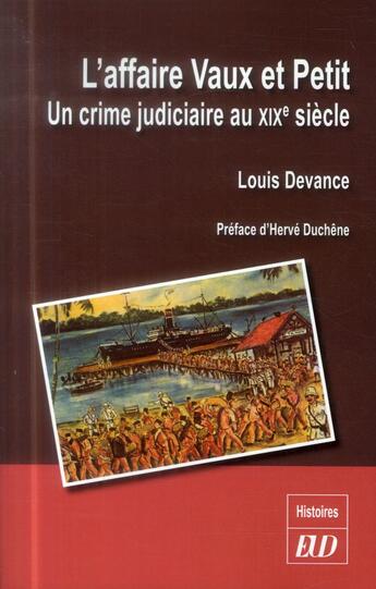 Couverture du livre « Affaire vaux et petit » de Louis Devance aux éditions Pu De Dijon