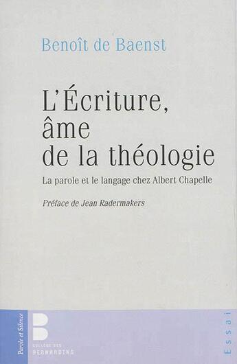 Couverture du livre « L'écriture âme de la théologie » de  aux éditions Parole Et Silence