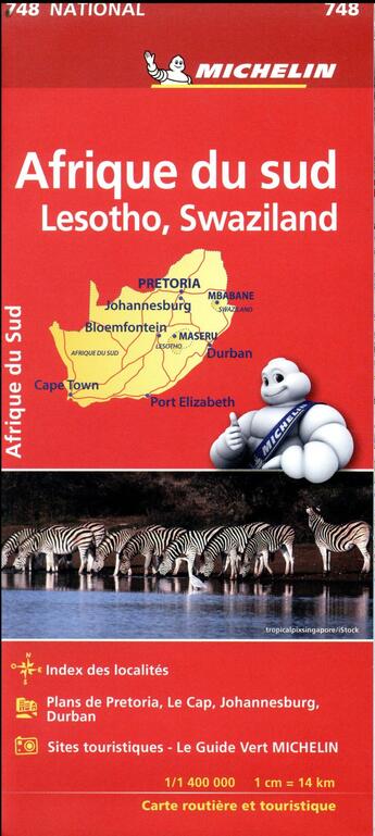 Couverture du livre « Carte nationale 748 afrique du sud » de Collectif Michelin aux éditions Michelin