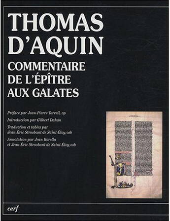 Couverture du livre « Commentaire de l'epitre aux galates » de Thomas D'Aquin aux éditions Cerf