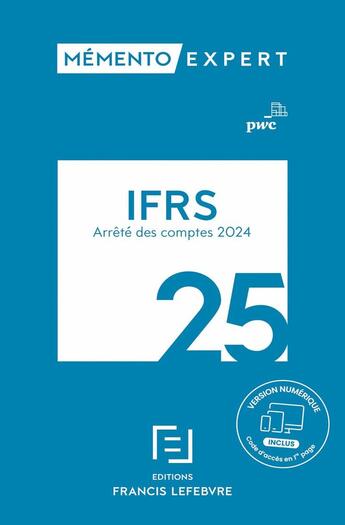 Couverture du livre « Memento ifrs 2025 » de Pwc aux éditions Lefebvre