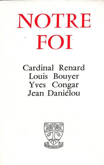 Couverture du livre « Notre foi » de  aux éditions Beauchesne