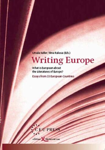 Couverture du livre « Writing Europe » de Ursula Keller aux éditions Epagine