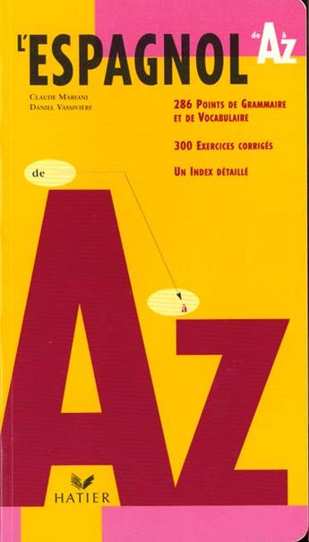 Couverture du livre « L'Espagnol De A A Z » de  aux éditions Hatier
