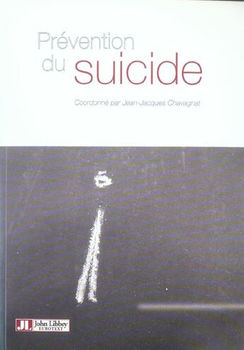 Couverture du livre « Prévention du suicide » de Chavagnat J-J. aux éditions John Libbey