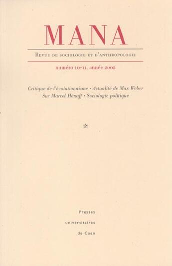 Couverture du livre « N 10-11 » de  aux éditions Pu De Caen