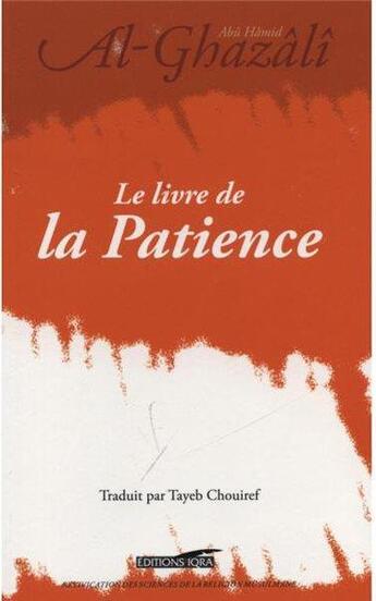 Couverture du livre « Le livre de la patience » de Al Ghazali aux éditions Iqra