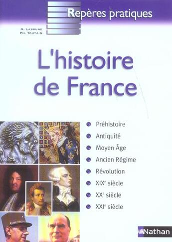 Couverture du livre « L'histoire de france - reperes pratiques n04 » de Labrune/Toutain aux éditions Nathan